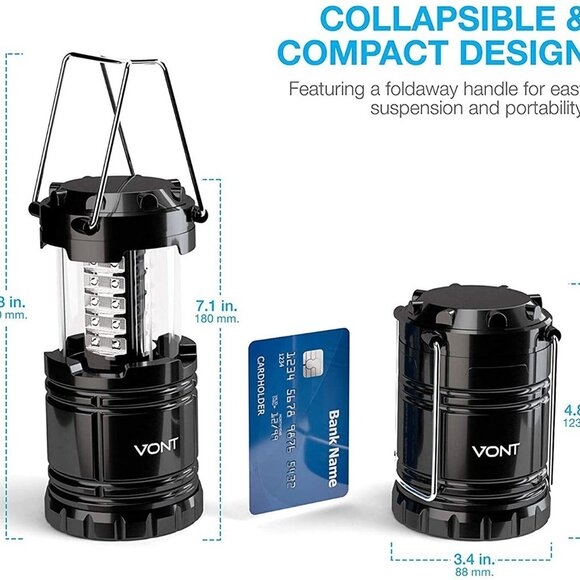 2 Pack LED Camping Super Bright Portable Lanterns - Picture 2 of 6